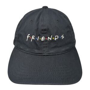 Friends Slideback Baseball Cap Black One Size Adjustable Embroidered 6 Panel